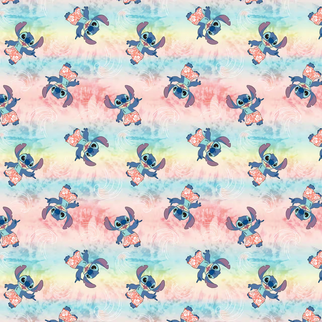 Lilo & Stitch Tie-Dye Waves Cotton Fabric