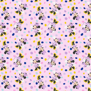 Minnie Mouse Pink & Purple Sweet Polka Dot Cotton Fabric