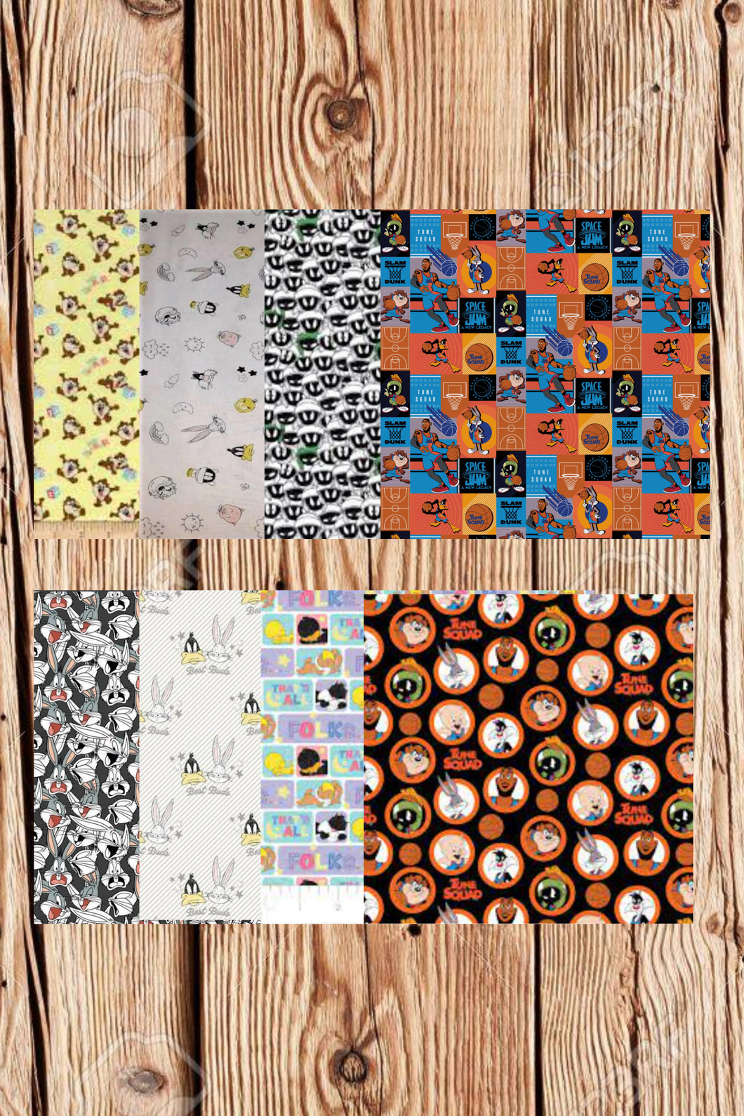 Looney Tunes by Camelot 8 Print Bundle, FAT Quarter, 1/2 Yard, or 1 Yard Cotton Fabric