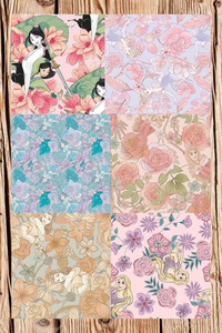 Princess Floral by Springs Creative 6 Print Bundle, FAT Quarter, 1/2 Yard, or 1 Yard Cotton Fabric