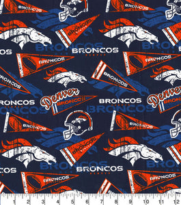 Broncos Retro Cotton Fabric