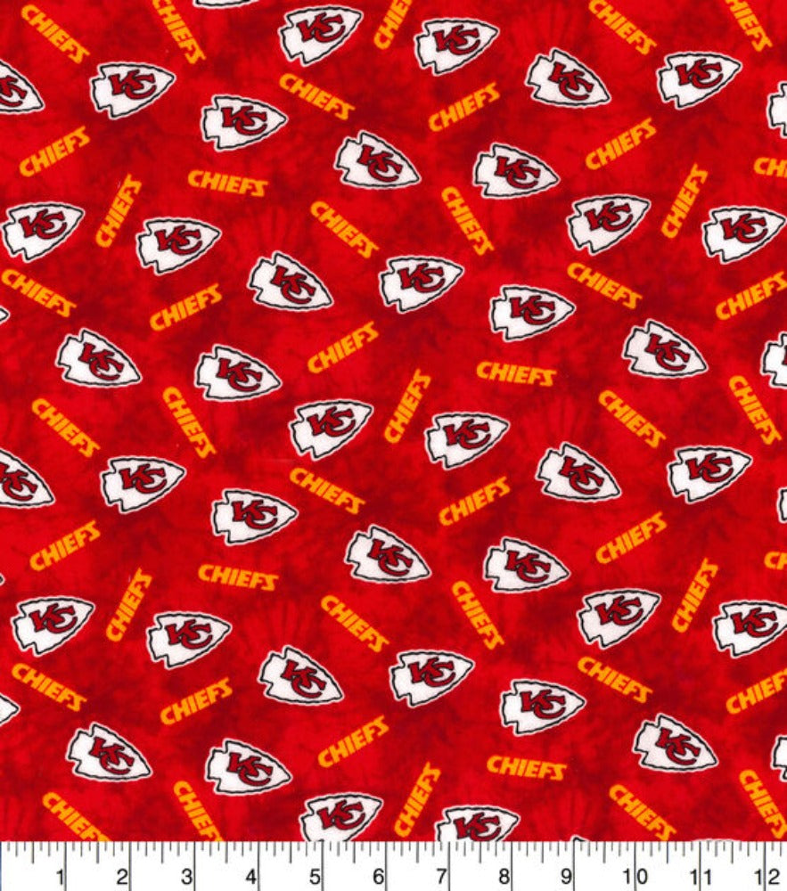 Chiefs Tie Dye Flannel Fabric