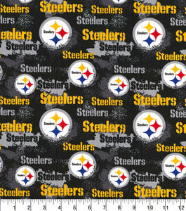 Handmade Valance or Curtain Panel Steelers Distressed