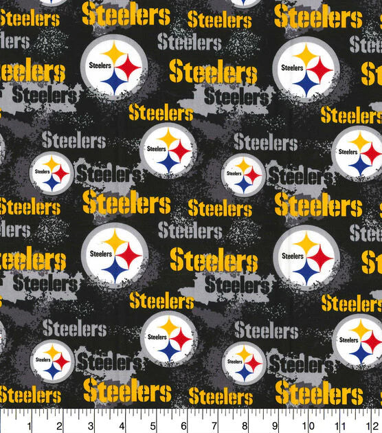 Handmade Valance or Curtain Panel Steelers Distressed