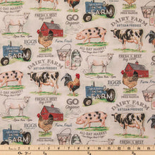 Load image into Gallery viewer, Dairy Farm Cotton Calico Fabric
