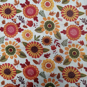 Harvest Flowers Seasonal Cotton - 1/2 Yard Precut