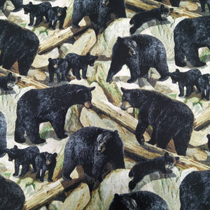 Black Bear Scenic Cotton Fabric