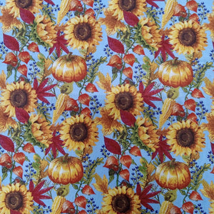 Autumn Sunflowers Cotton Fabric