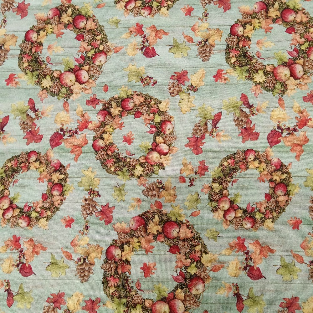 Fall Wreath Toss Cotton Fabric