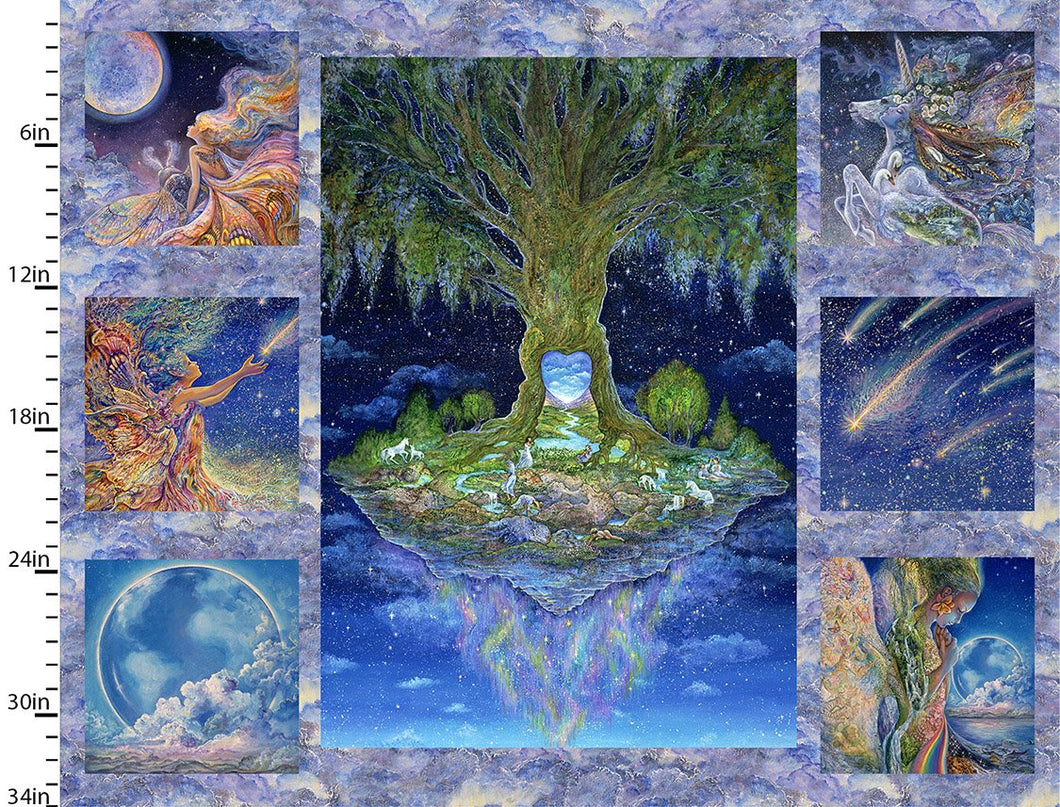 Celestial Journey Tree Panel Cotton Fabric