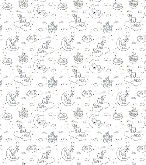 Winnie The Pooh Baby Friends Cotton Fabric