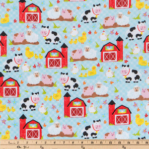 Farm Animals Flannel Fabric