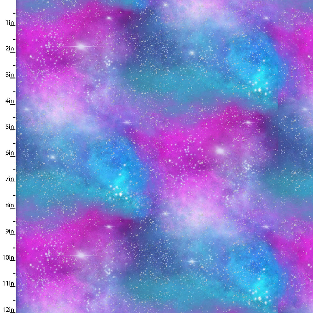 Starlight Star Cosmic Sky Glitter Cotton Fabric