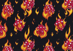 Flaming Dice Cotton Fabric