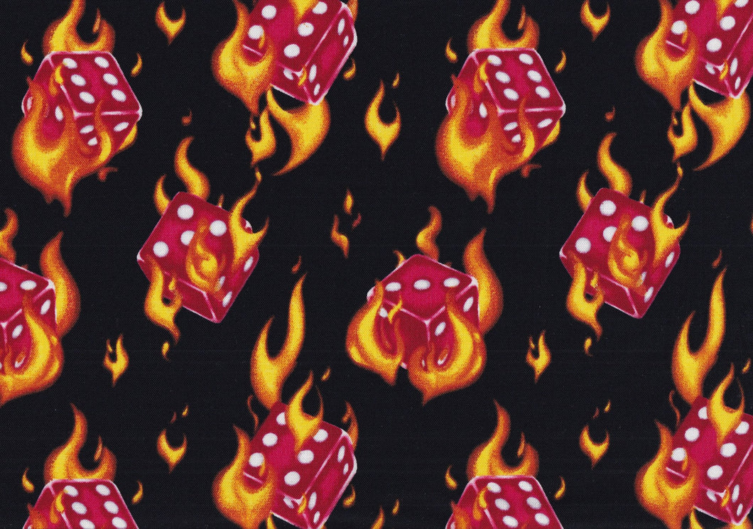 Flaming Dice Cotton Fabric