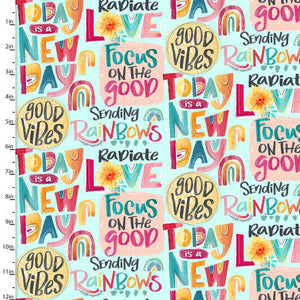 Good Vibes Words Cotton Fabric