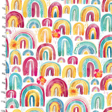 Load image into Gallery viewer, Handmade Placemat Or Table Runner Good Vibes Rainbows
