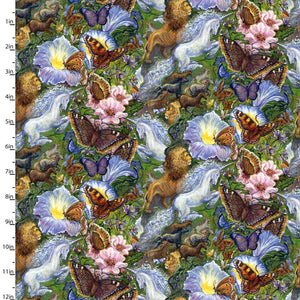 World of Wonder Green Floral Cotton Fabric