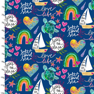 Seas the Day by 3 Wishes Flat Fold Assortment 22 Yard Bundle Cotton Fabric