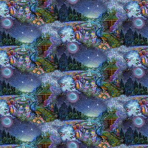 Astral Voyage Cosmic Village Multi Cotton Fabric