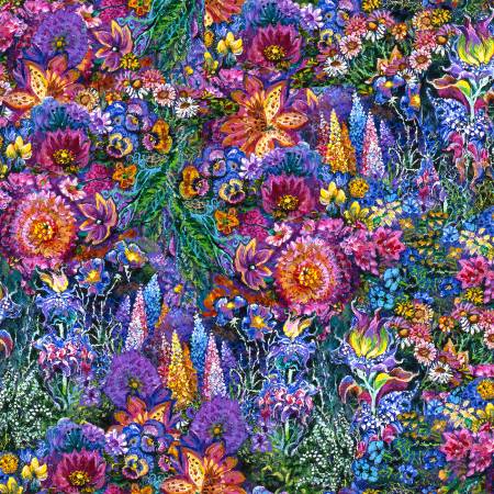 Astral Voyage Floral Fantasy Cotton Fabric