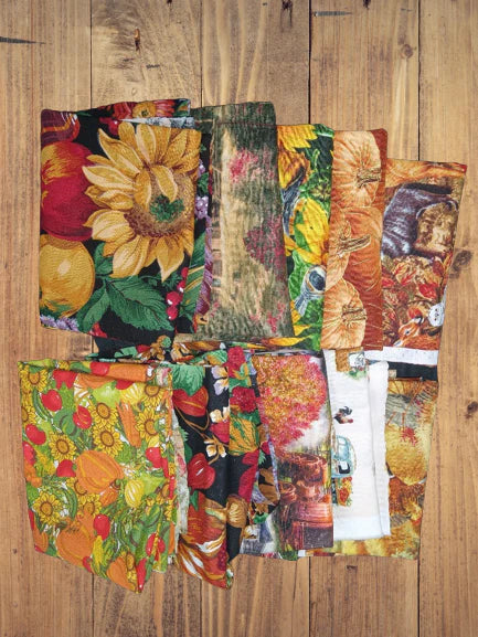 Assorted Autumn Fall Fabric - 1 lb Scrap Bundle