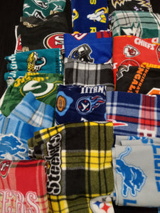 Assorted Football NFL Fleece Fabric - 3 lb Scrap Bundle