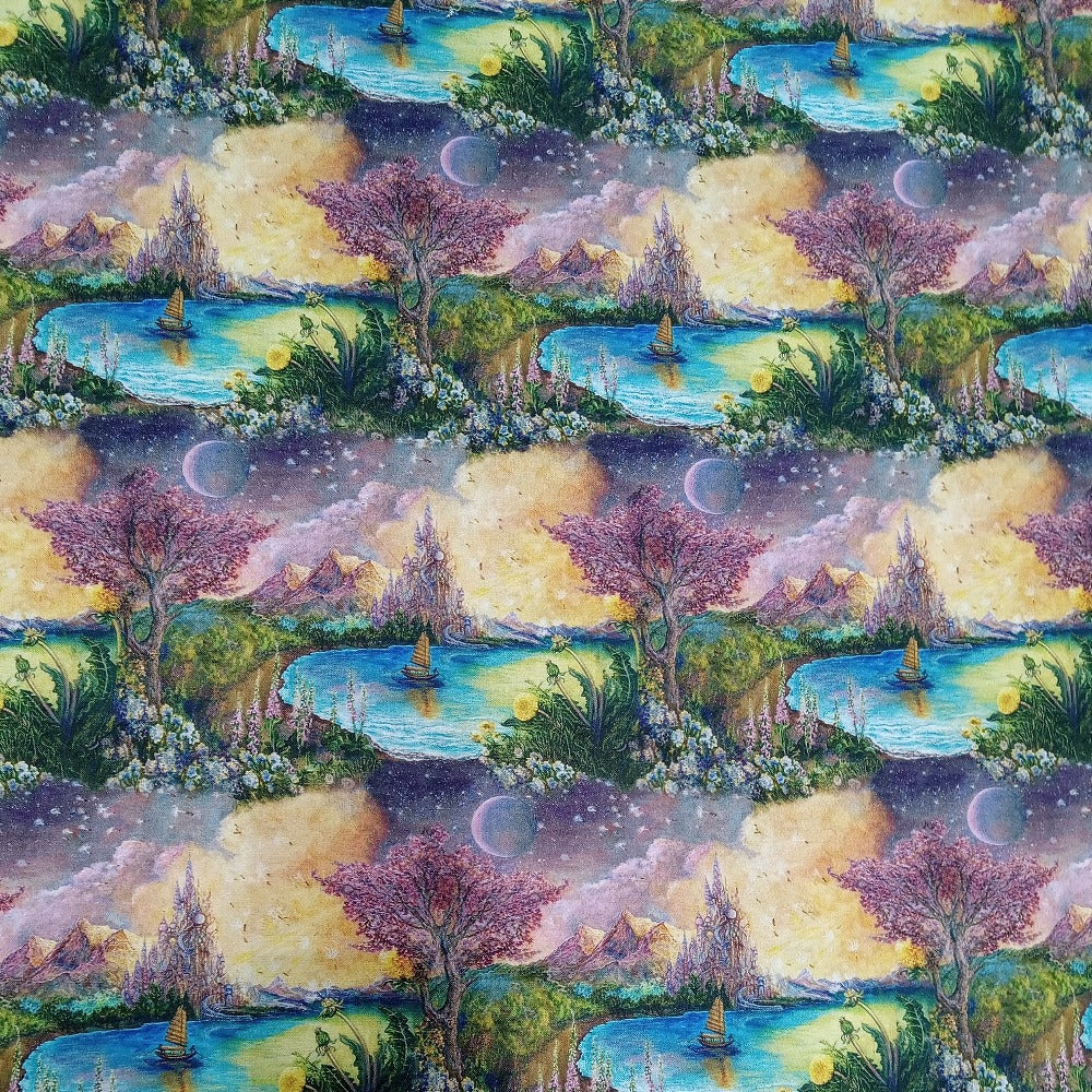 World of Wonder Wall Scenic Cotton Fabric