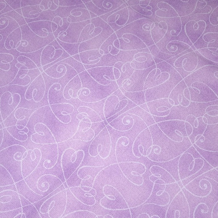 Hearts Purple Cotton Fabric