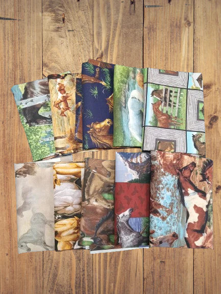 Assorted Horse Fabric - 1 lb Scrap Bundle