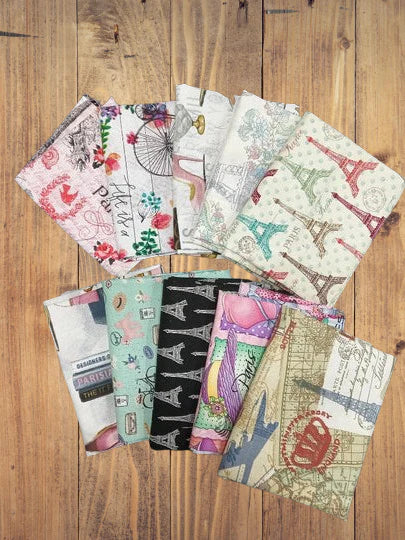 10 Half Yards  - Assorted Travel Paris Half Yard Bundle