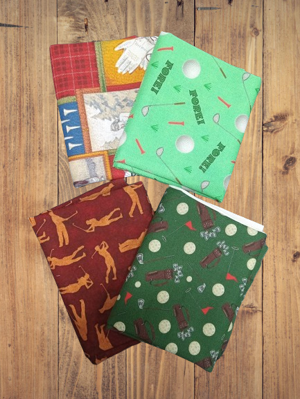 4 Fat Quarters - Assorted Golf Fat Quarter Bundle