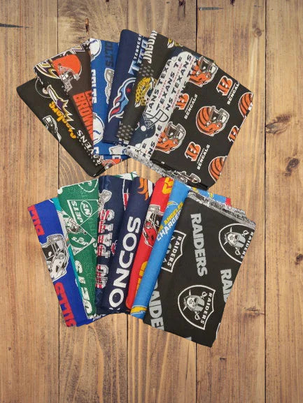 Assorted AFC NFL Flat Fold Assortment 16 Yard Bundle Cotton Fabric