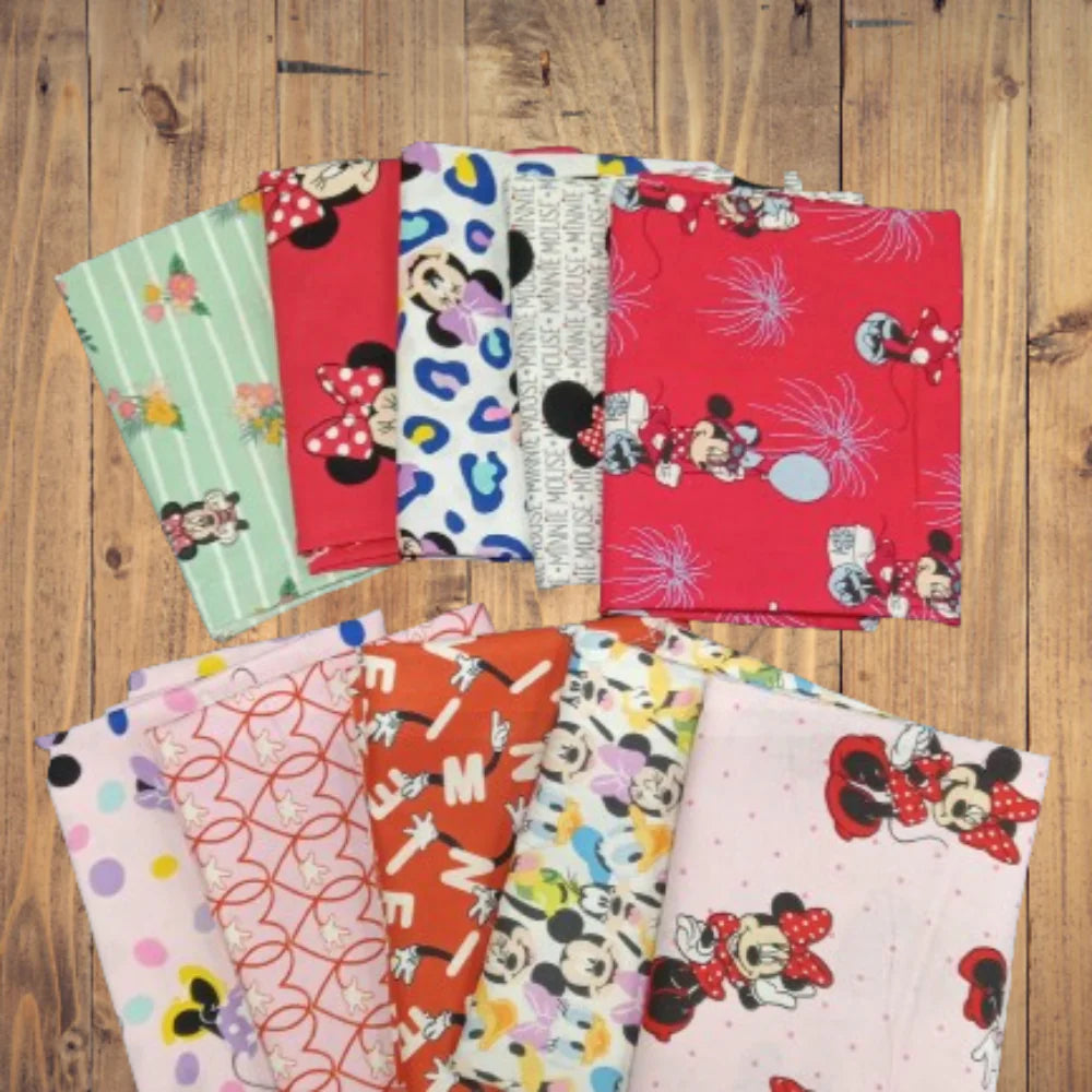 Assorted Minnie and Friends Flat Fold Assortment 10 Yard Bundle Cotton Fabric