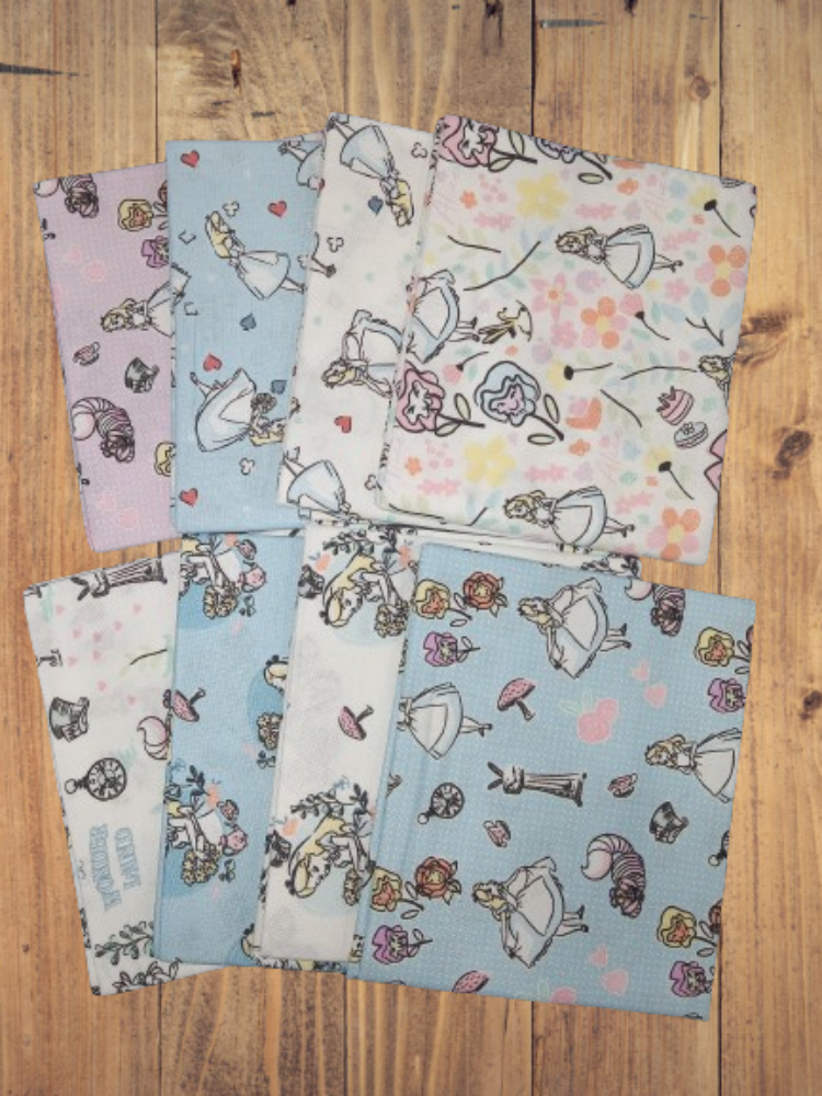 8 Fat Quarters - Assorted Alice in Wonderland Collection III Fat Quarter Bundle