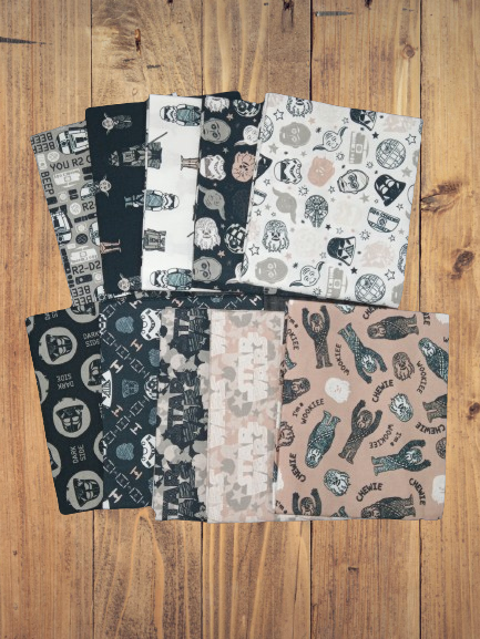 10 Fat Quarters - Assorted Star Wars Light & Dark Fat Quarter Bundle