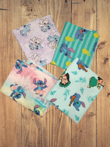 4 Fat Quarters - Assorted Lilo & Stitch Fat Quarter Cotton Bundle