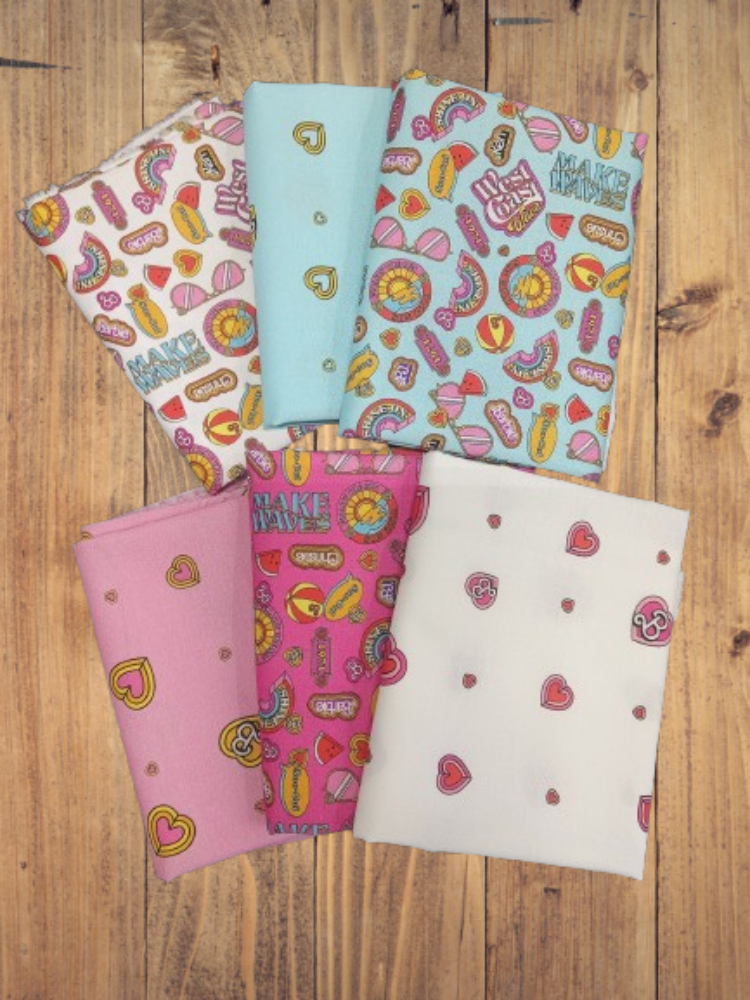 6 Fat Quarters -  Assorted Malibu Barbie Fat Quarter Bundle