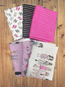 6 Half Yards  -Assorted Barbie Girl Half Yard Bundle