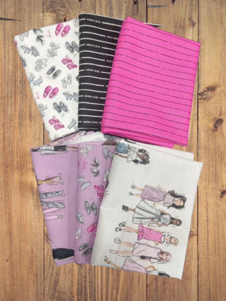 6 Fat Quarters -  Assorted Barbie Girl Fat Quarter Bundle