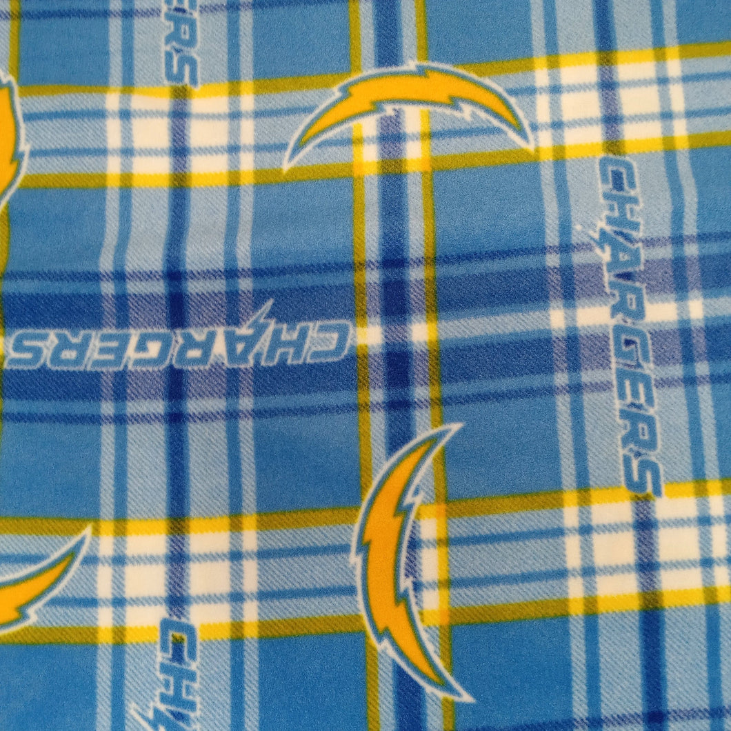 Chargers Plaid Fleece Fabric