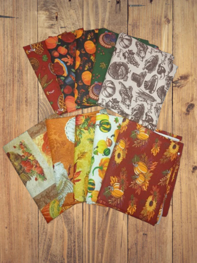 Assorted Harvest Fabric - 1 lb Scrap Bundle