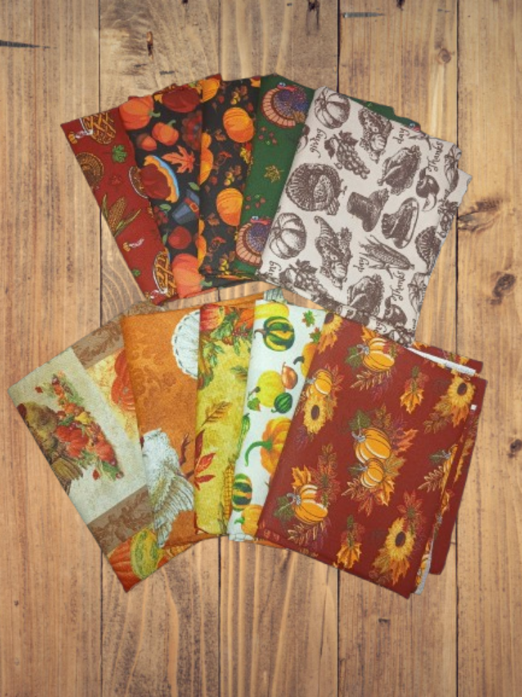 10 Fat Quarters - Assorted Harvest Fat Quarter Bundle