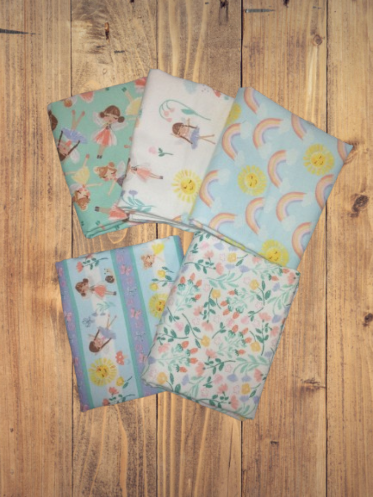 5 Fat Quarters - Assorted Pixie Dust Flannel Fat Quarter Bundle