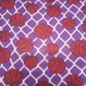 Basketball Purple Fleece Fabric