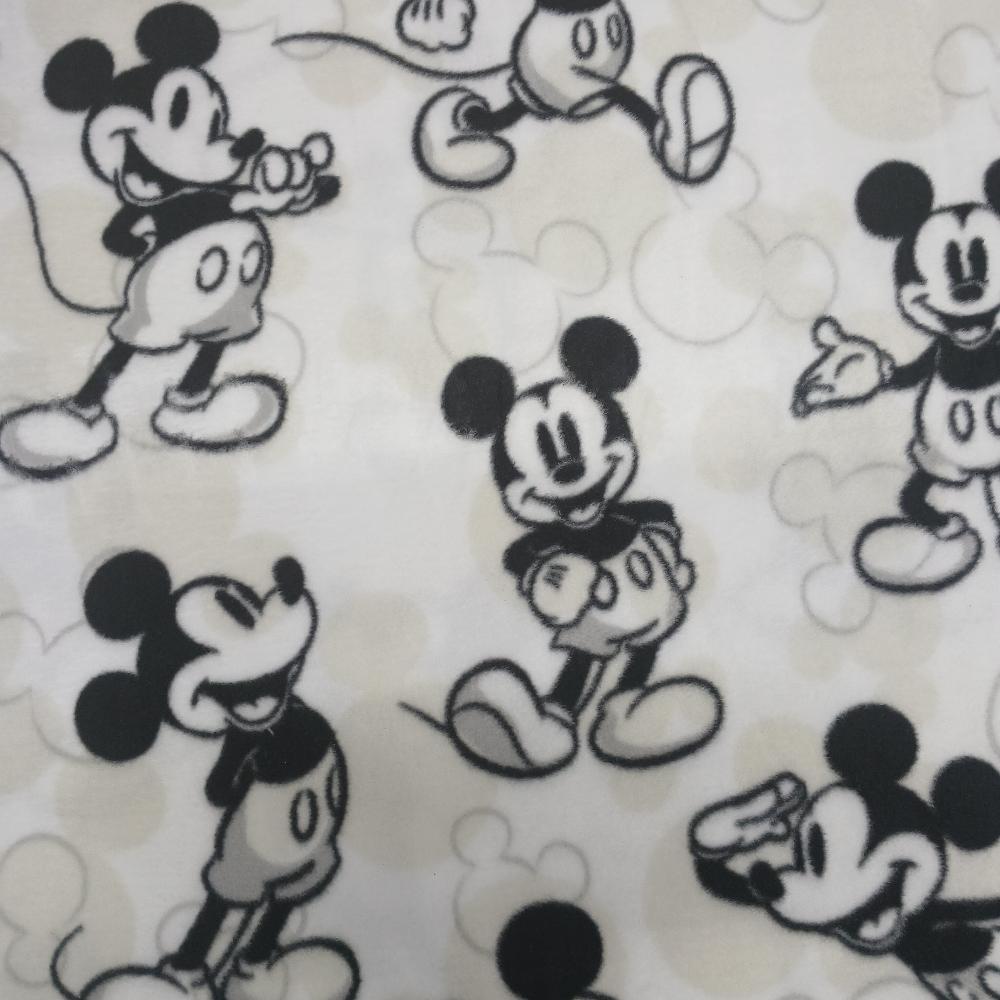 Mickey Black Ivory Poses Fleece Fabric