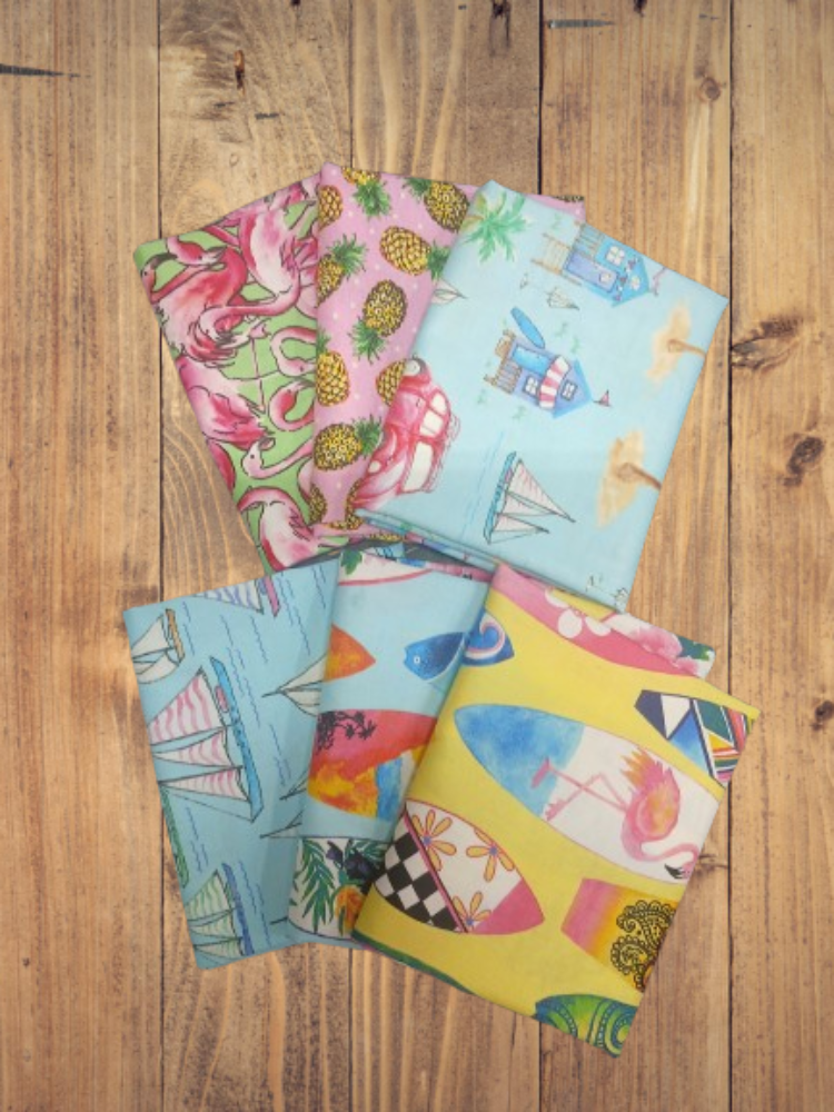 6 Fat Quarters - Assorted Surfside Fat Quarter Bundle