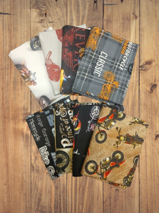 8 Fat Quarters - Assorted Motorcycle Fat Quarter Bundle