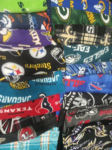 10 Half Yards - Assorted Sport Teams Football Licensed Fleece Fabric Bundle