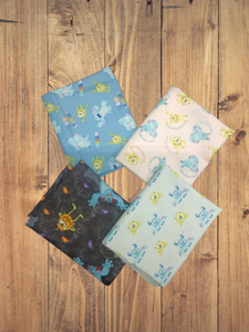 4 Fat Quarters - Assorted Monsters Inc Mike Sully Fat Quarter Cotton Bundle